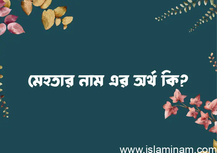 মেহতার নামের আর্থ কি?