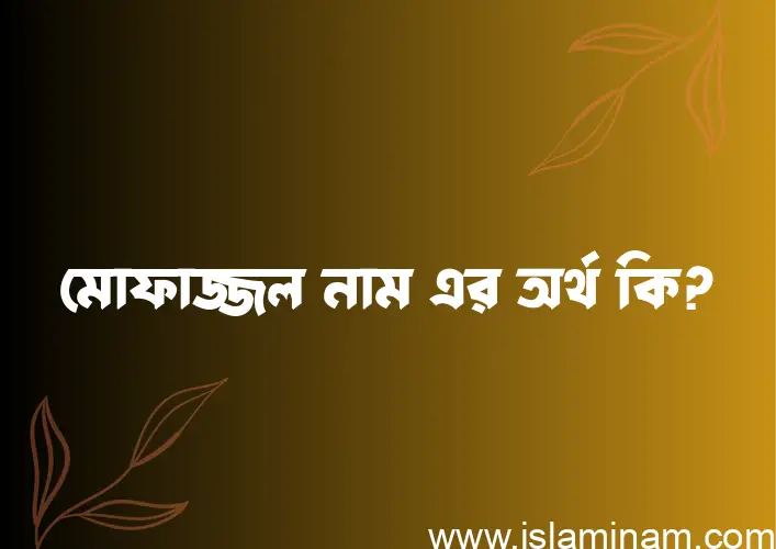 মোফাজ্জল নামের অর্থ কি এবং ইসলাম কি বলে? (বিস্তারিত)