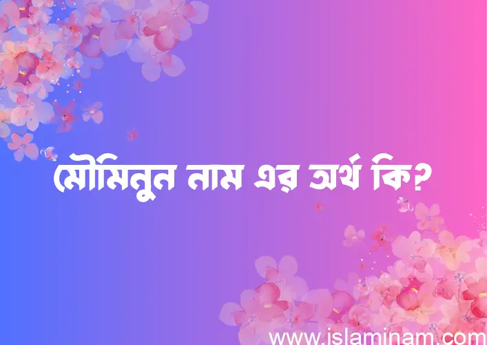 মৌমিনুন নামের অর্থ কি? মৌমিনুন নামের বাংলা, আরবি/ইসলামিক অর্থসমূহ