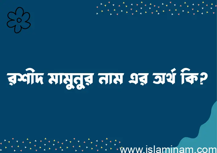 রশীদ মামুনুর নামের অর্থ কি? ইসলামিক আরবি বাংলা অর্থ এবং নামের তাৎপর্য