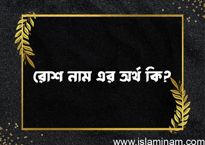 রোশ নামের আর্থ কি?