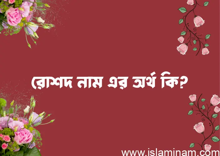 রোশদ নামের অর্থ কি? ইসলামিক আরবি বাংলা অর্থ