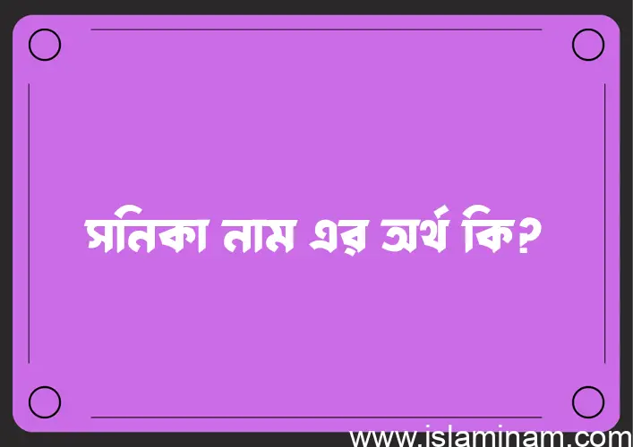 সনিকা নামের অর্থ কি এবং ইসলাম কি বলে? (বিস্তারিত)