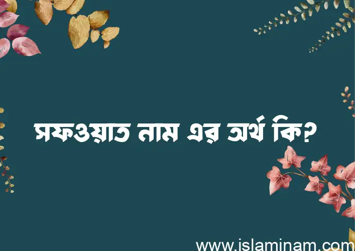 সফওয়াত নামের অর্থ কি? ইসলামিক আরবি বাংলা অর্থ