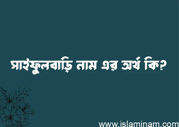 সাইফুলবাড়ি নামের অর্থ কি? সাইফুলবাড়ি নামের বাংলা, আরবি/ইসলামিক অর্থসমূহ