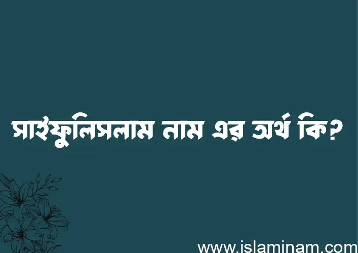 সাইফুলিসলাম নামের অর্থ কি, ইসলামিক আরবি এবং বাংলা অর্থ জানুন