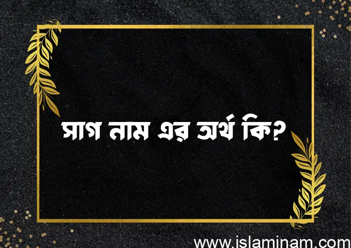 সাগ নামের অর্থ কি? (ব্যাখ্যা ও বিশ্লেষণ) জানুন