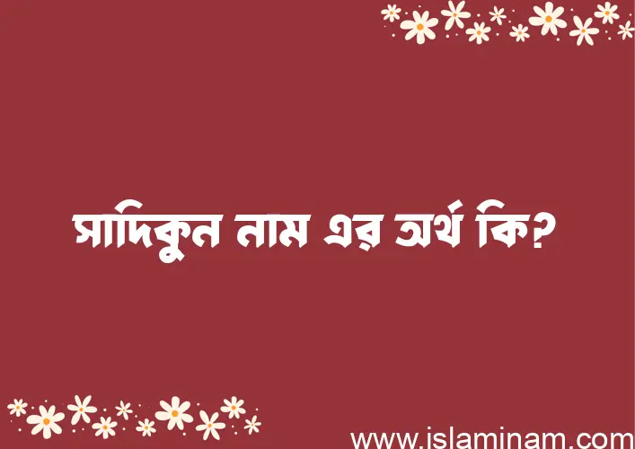 সাদিকুন নামের অর্থ কি, বাংলা ইসলামিক এবং আরবি অর্থ?