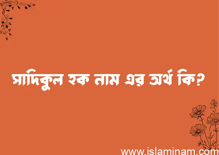 সাদিকুল হক নামের অর্থ কি? সাদিকুল হক নামের ইসলামিক অর্থ এবং বিস্তারিত তথ্য সমূহ