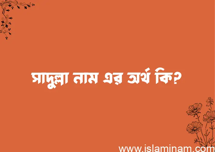 সাদুল্লা নামের অর্থ কি? সাদুল্লা নামের ইসলামিক অর্থ এবং বিস্তারিত তথ্য সমূহ