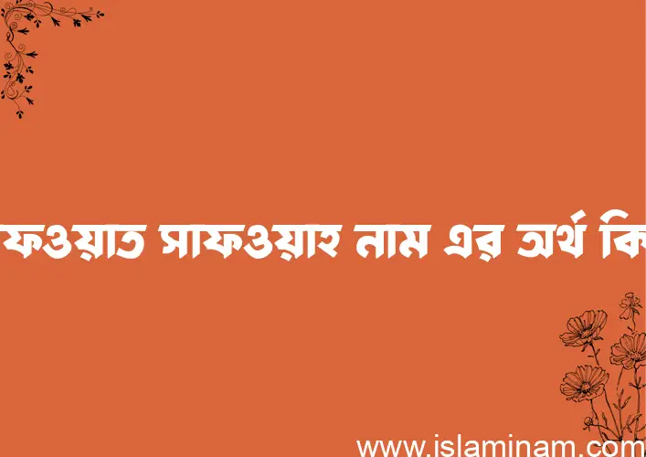 সাফওয়াত সাফওয়াহ নামের অর্থ কি? সাফওয়াত সাফওয়াহ নামের বাংলা, আরবি/ইসলামিক অর্থসমূহ