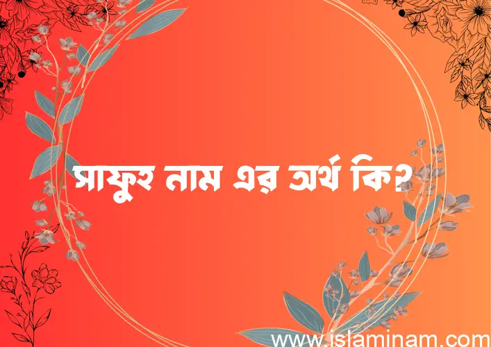 সাফুহ নামের অর্থ কি? সাফুহ নামের বাংলা, আরবি/ইসলামিক অর্থসমূহ