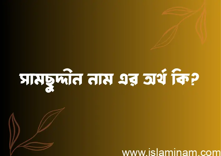 সামছুদ্দীন নামের অর্থ কি এবং ইসলাম কি বলে? (বিস্তারিত)