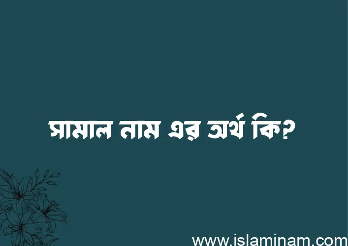 সামাল নামের অর্থ কি, ইসলামিক আরবি এবং বাংলা অর্থ জানুন