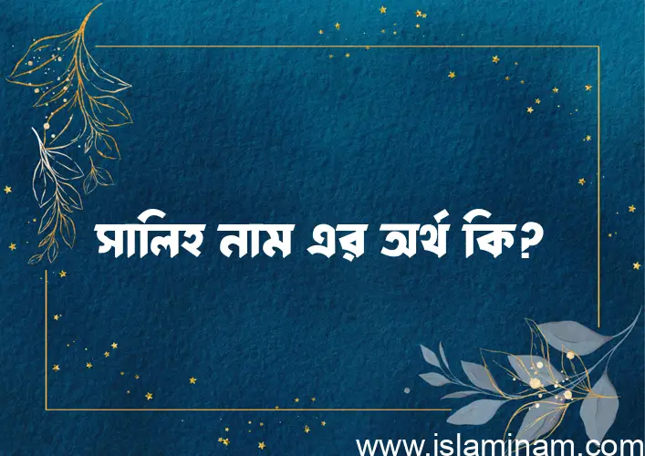 সালিহ নামের অর্থ কি এবং ইসলাম কি বলে? (বিস্তারিত)