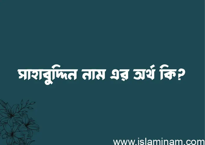 সাহাবুদ্দিন নামের অর্থ কি? ইসলামিক আরবি বাংলা অর্থ