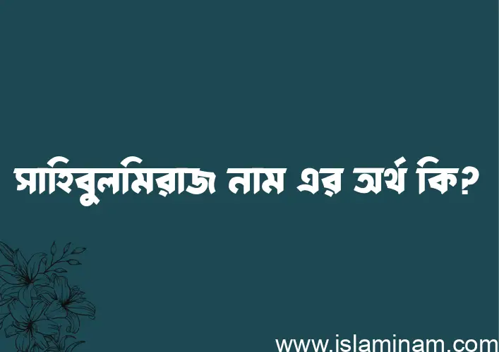 সাহিবুলমিরাজ নামের অর্থ কি এবং ইসলাম কি বলে? (বিস্তারিত)