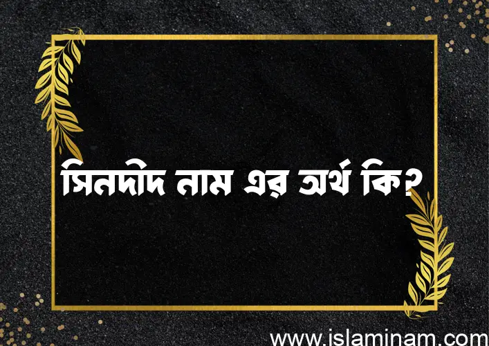 সিনদীদ নামের অর্থ কি? সিনদীদ নামের বাংলা, আরবি/ইসলামিক অর্থসমূহ