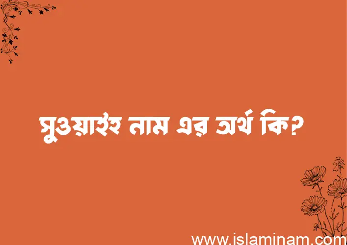 সুওয়াইহ নামের অর্থ কি? সুওয়াইহ নামের বাংলা, আরবি/ইসলামিক অর্থসমূহ