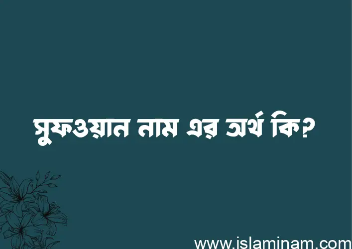 সুফওয়ান নামের অর্থ কি? সুফওয়ান নামের বাংলা, আরবি/ইসলামিক অর্থসমূহ