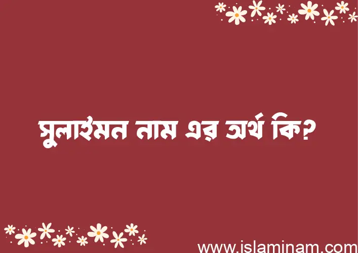 সুলাইমন নামের অর্থ কি এবং ইসলাম কি বলে? (বিস্তারিত)