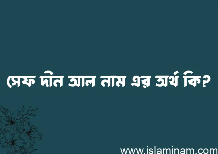 সেফ দীন আল নামের অর্থ কি? সেফ দীন আল নামের ইসলামিক অর্থ এবং বিস্তারিত তথ্য সমূহ