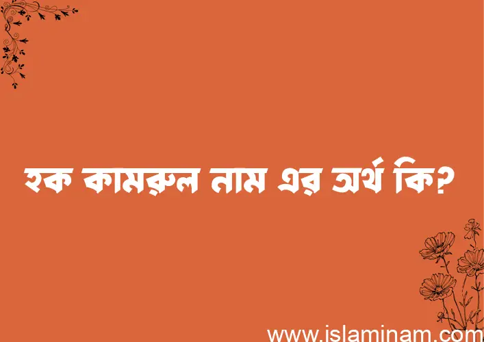 হক কামরুল নামের অর্থ কি? হক কামরুল নামের বাংলা, আরবি/ইসলামিক অর্থসমূহ