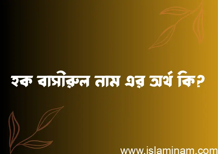 হক বাসীরুল নামের অর্থ কি? ইসলামিক আরবি বাংলা অর্থ এবং নামের তাৎপর্য