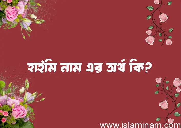 হাইমি নামের অর্থ কি? হাইমি নামের বাংলা, আরবি/ইসলামিক অর্থসমূহ