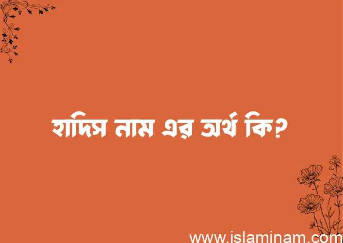 হাদিস নামের অর্থ কি? হাদিস নামের বাংলা, আরবি/ইসলামিক অর্থসমূহ