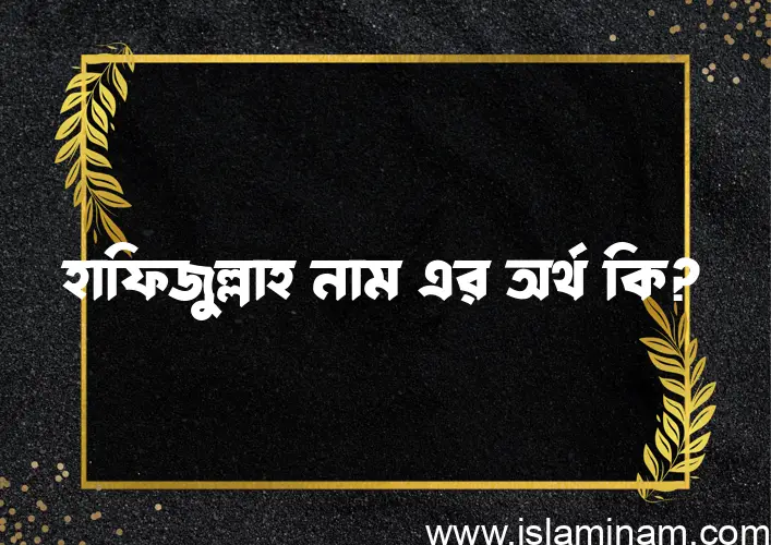 হাফিজুল্লাহ নামের অর্থ কি? হাফিজুল্লাহ নামের ইসলামিক অর্থ এবং বিস্তারিত তথ্য সমূহ