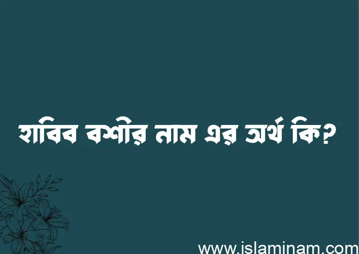 হাবিব বশীর নামের অর্থ কি? ইসলামিক আরবি বাংলা অর্থ এবং নামের তাৎপর্য