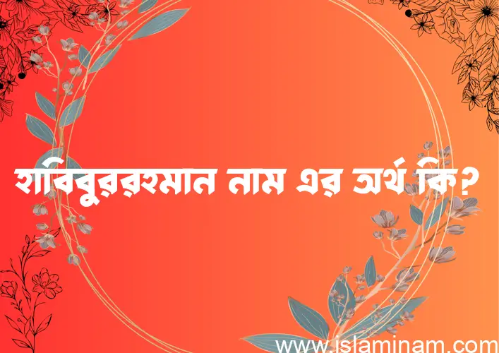 হাবিবুররহমান নামের অর্থ কি এবং ইসলাম কি বলে? (বিস্তারিত)