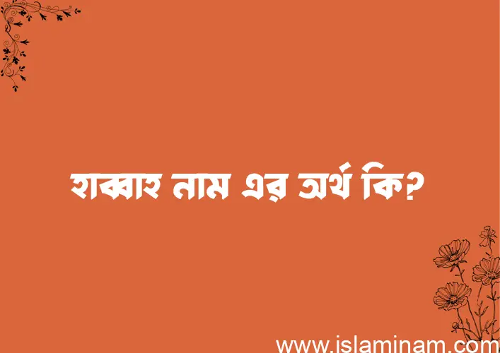 হাব্বাহ নামের অর্থ কি? হাব্বাহ নামের বাংলা, আরবি/ইসলামিক অর্থসমূহ