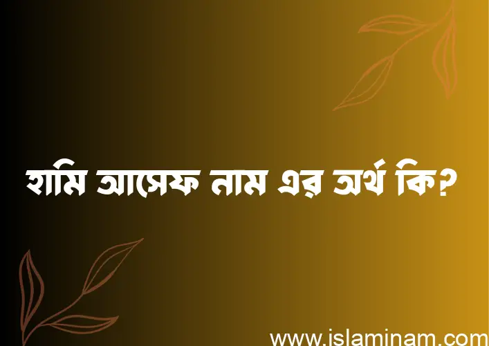 হামি আসেফ নামের অর্থ কি? হামি আসেফ নামের ইসলামিক অর্থ এবং বিস্তারিত তথ্য সমূহ