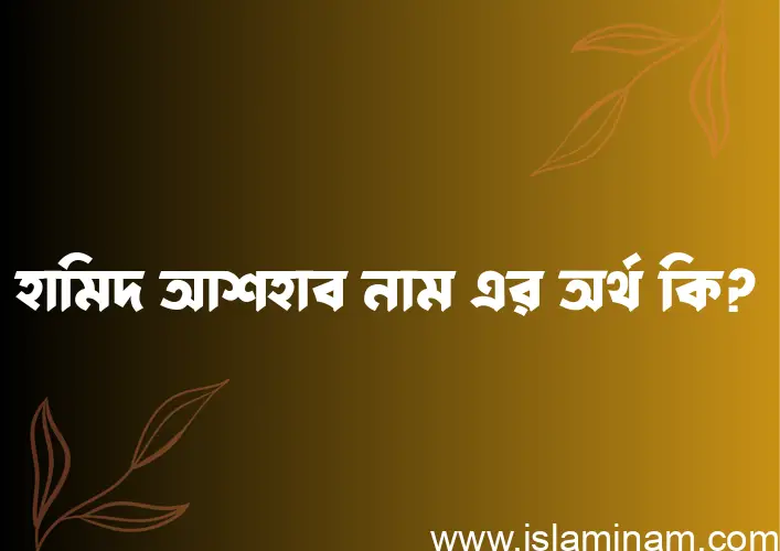 হামিদ আশহাব নামের অর্থ কি? হামিদ আশহাব নামের ইসলামিক অর্থ এবং বিস্তারিত তথ্য সমূহ