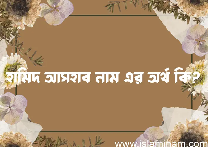 হামিদ আসহাব নামের অর্থ কি? (ব্যাখ্যা ও বিশ্লেষণ) জানুন