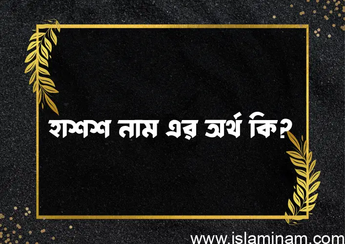 হাশশ নামের অর্থ কি, ইসলামিক আরবি এবং বাংলা অর্থ জানুন