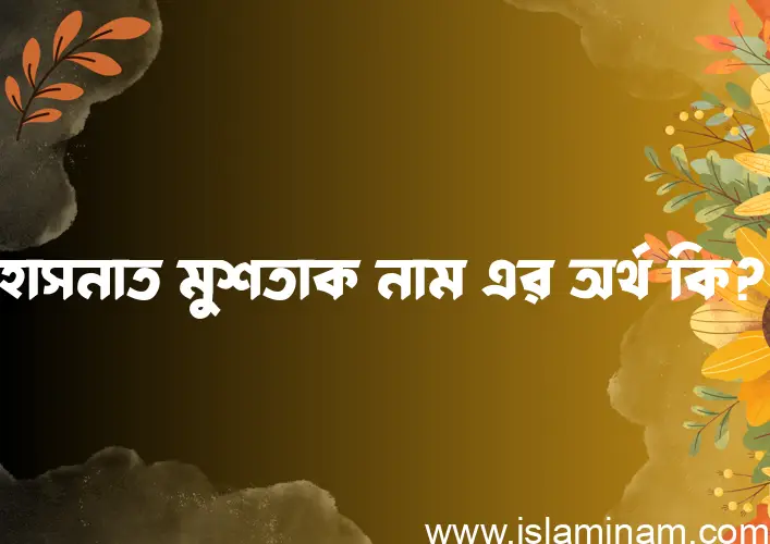 হাসনাত মুশতাক নামের অর্থ কি এবং ইসলাম কি বলে? (বিস্তারিত)